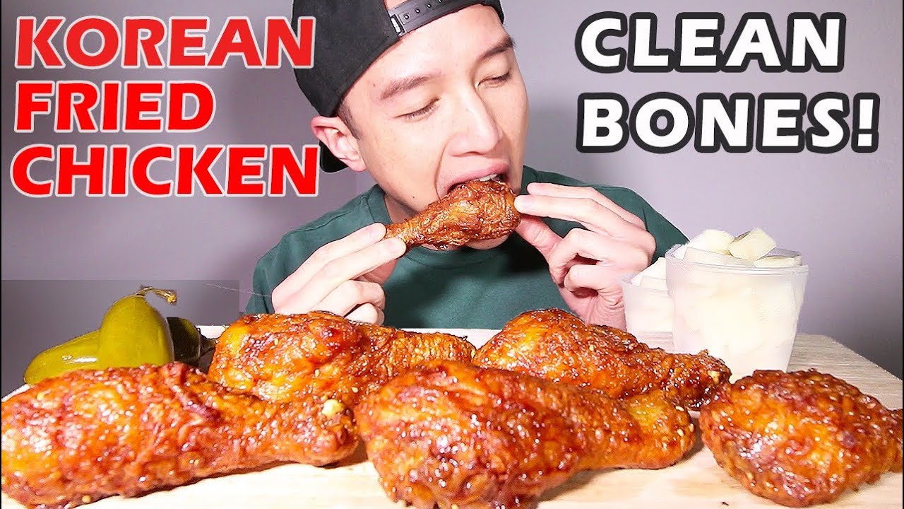 🍗 КАК ОЧИСТИТЬ КУРИНЫЕ КОСТЬ • 🐔 ЖАРЕНАЯ КУРИЦА ПО-КОРЕЙСКИ • мукбанг • МЕНЬШЕ РАЗГОВОРОВ