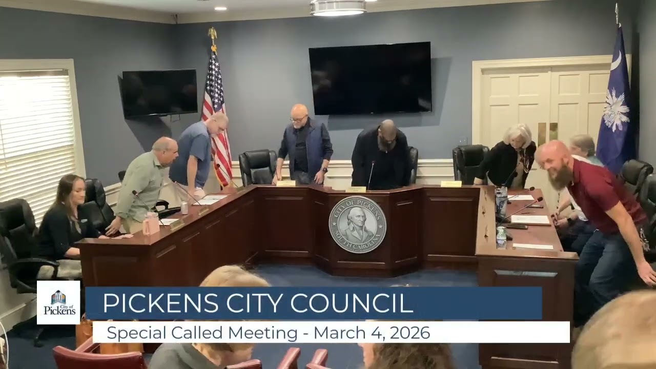 pickens city council special called meeting livestream 030426