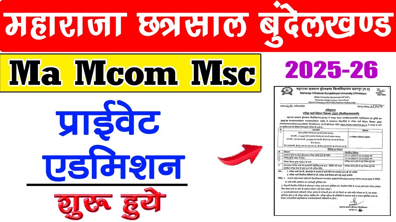 MCBU University Private Admission Form 2025 // MCBU Ma, Mcom, Msc Private Admission Kaise Kare