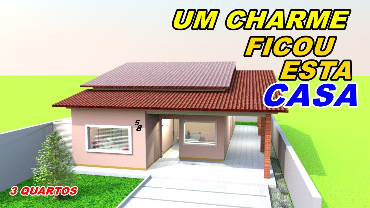 Casa com 3 quartos uma ideia incrível para se construir