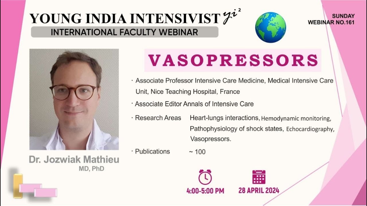 VASOPRESSORS - in septic shock and pharmacology - DR MATHIEU JOZWAIK ( FRANCE)