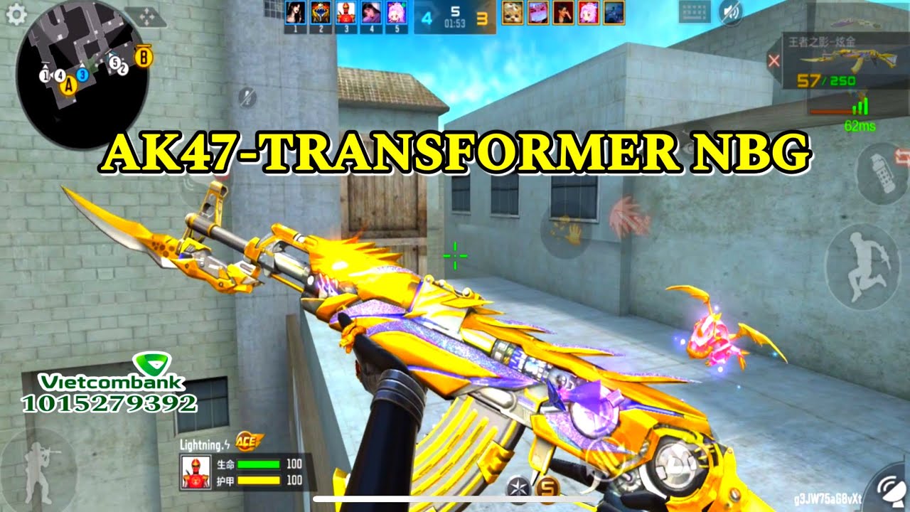 CF Mobile | AK47-Transformer Noble Gold Skin Hiếm 2000LV Mới Sở Hữu Được Nó | Tường CT