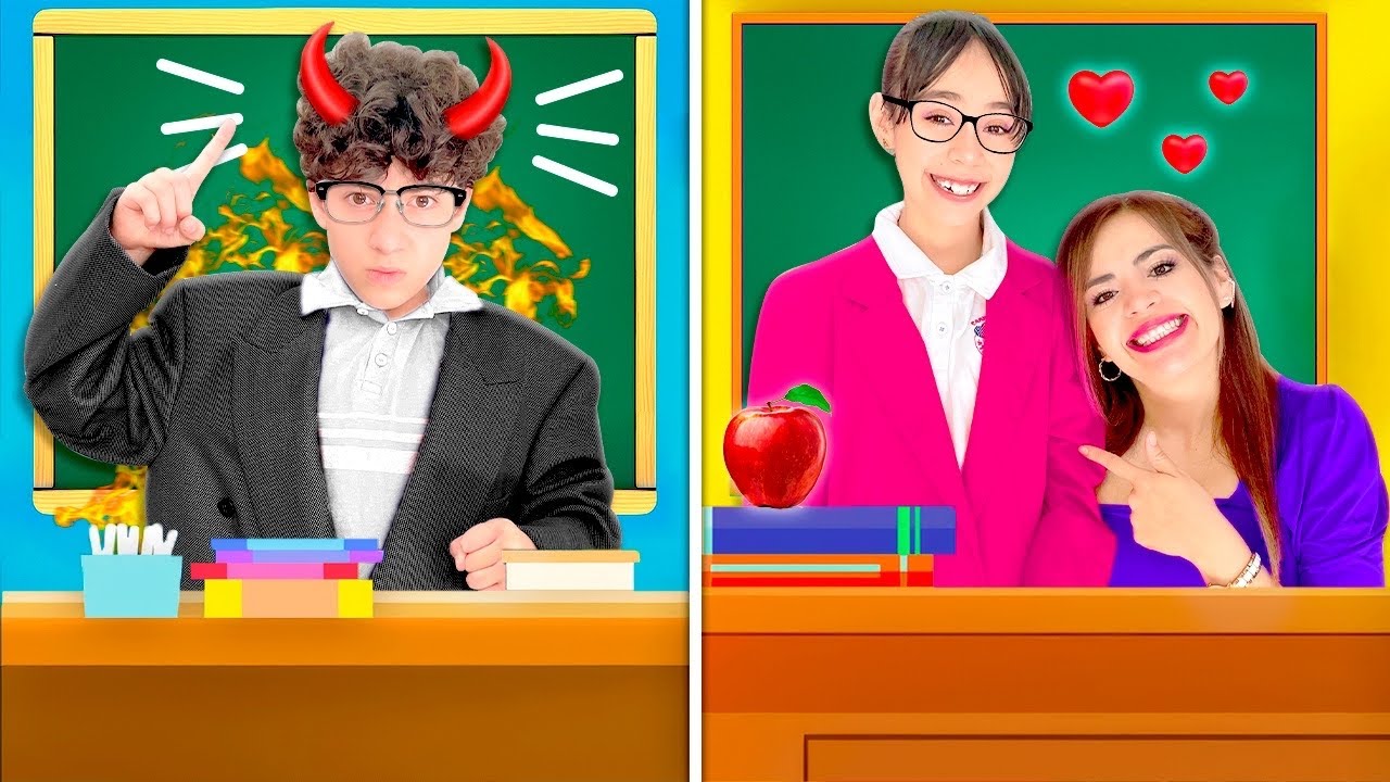 MAESTRO BUENO VS MAESTRO MALO!! *El pe0r Maestr0 del Mundo! 😰👨‍🏫🏫🎒