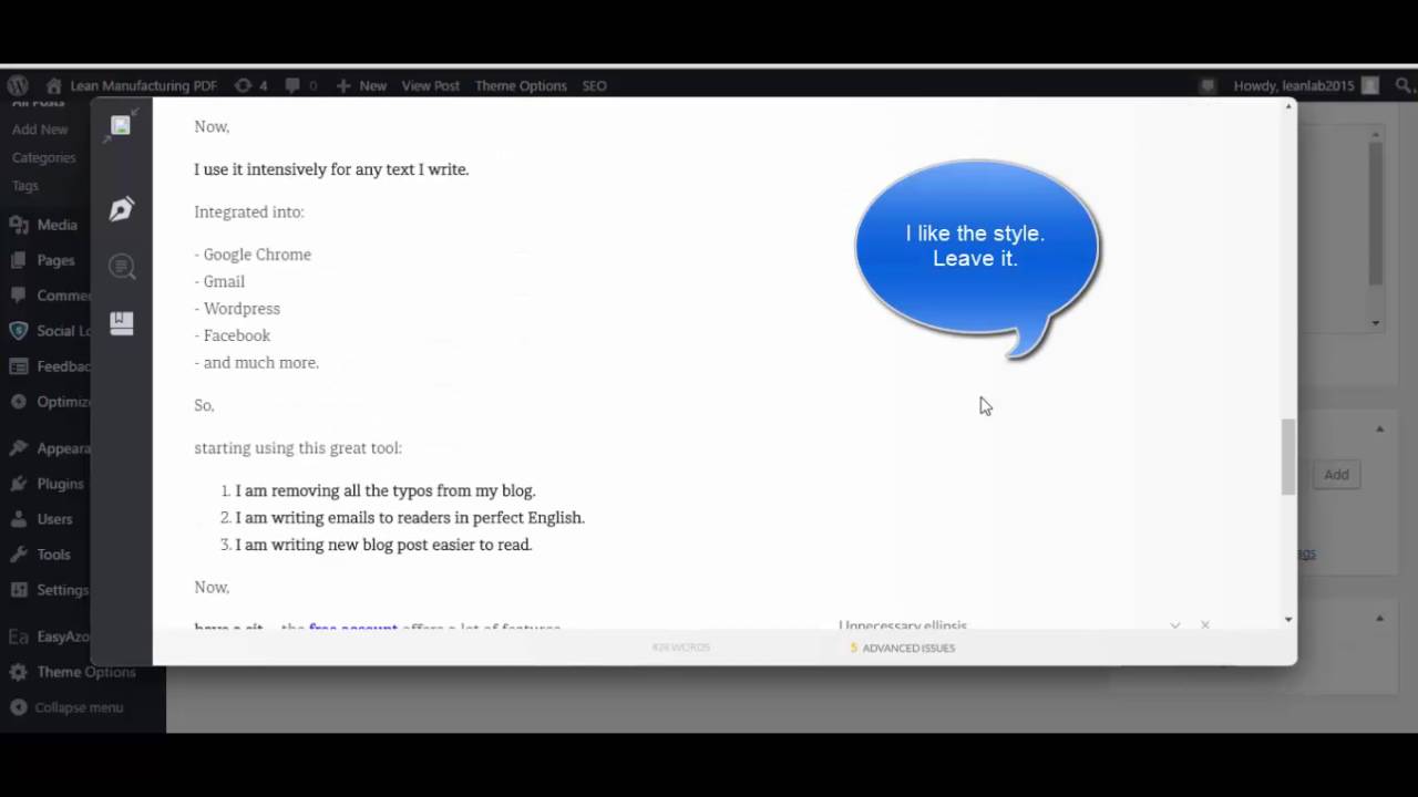 Lean Manufacturing PDF and Grammarly