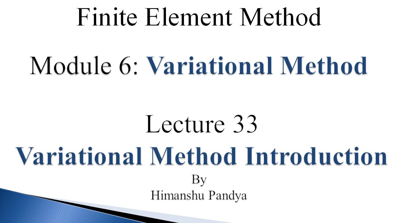 Variational Method Introduction (language -  Hindi)