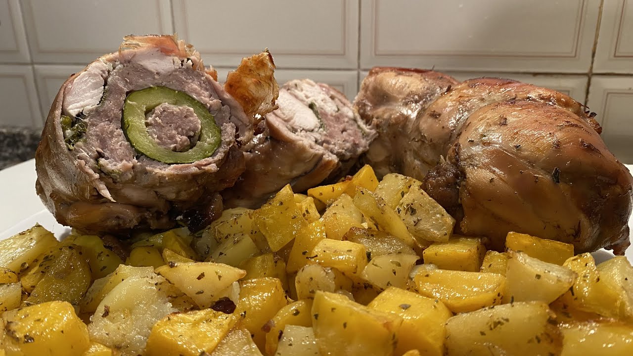 Coniglio disossato ripieno e arrotolato-  Come cucinare il coniglio - Coniglio disossato e farcito