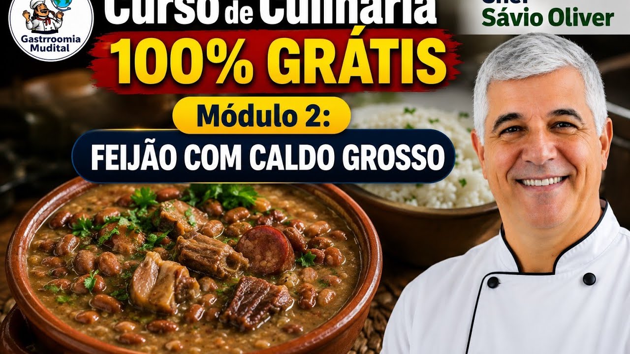 COMO FAZER UM FEIJÃO SIMPLES E SABOROSO, Curso de Culinária Grátis.. Moduluo- 2