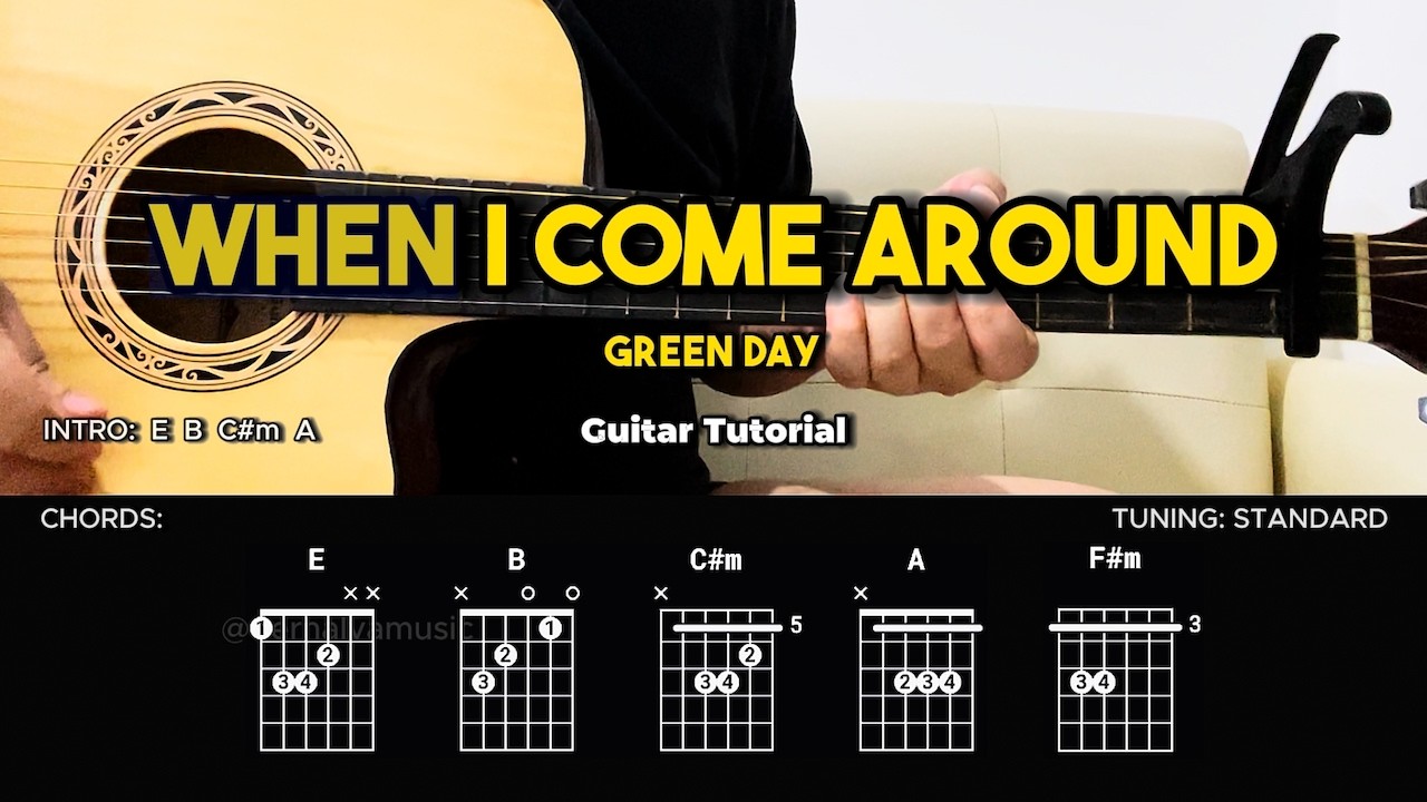 When I Come Around - Green Day | Easy Guitar Tutorial For Beginners (CHORDS & LYRICS) #guitarlesson