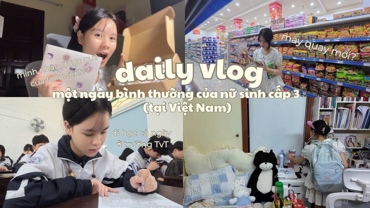 DAILY VLOG || MỘT NGÀY CỦA NỮ SINH CẤP 3 TẠI VIỆT NAM✨ máy quay mới, đi học, làm việc, unbox,…
