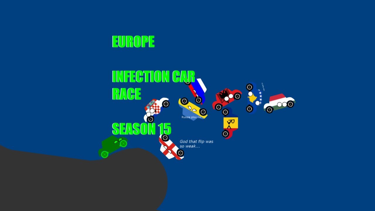 Europe Infection Car Race | Country Cars | Algodoo | Season 15