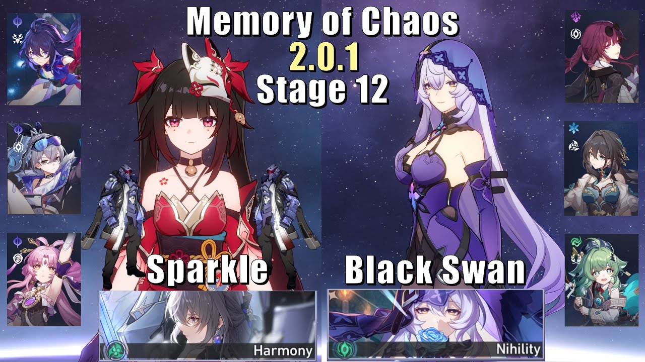 E0 Sparkle Seele Mono Quantum & E0 Black Swan | Memory of Chaos 12 2.0.1 3 Stars | Honkai: Star Rail