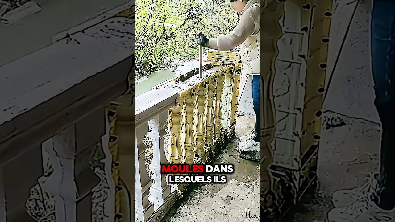 Voici Comment Sont Moul&eacute;es les Barri&egrave;res de Balcons en B&eacute;ton ! Incroyable Processus ! #b&eacute;ton #moul&eacute;