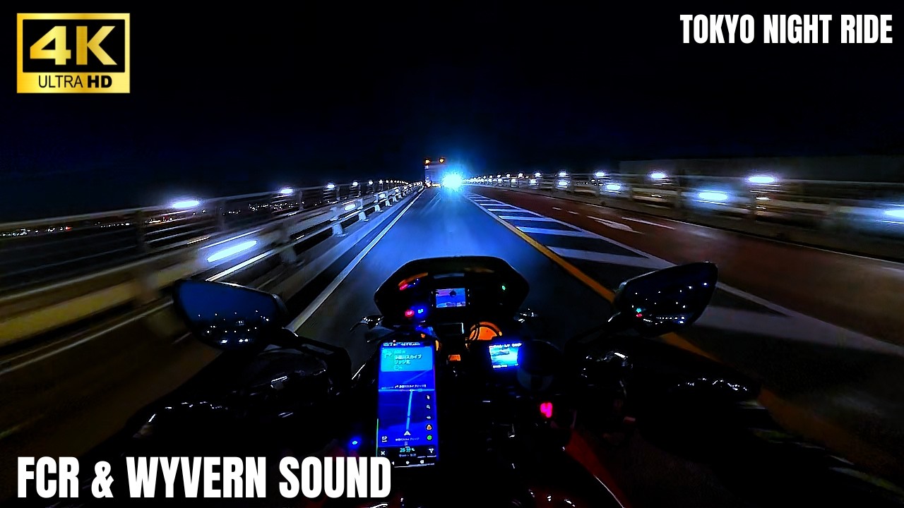 Night Ride near Haneda Airport (Tokyo) | Honda CB1300 V-PER FCR41 & Wyvern Sound [4K 60fps POV ASMR]