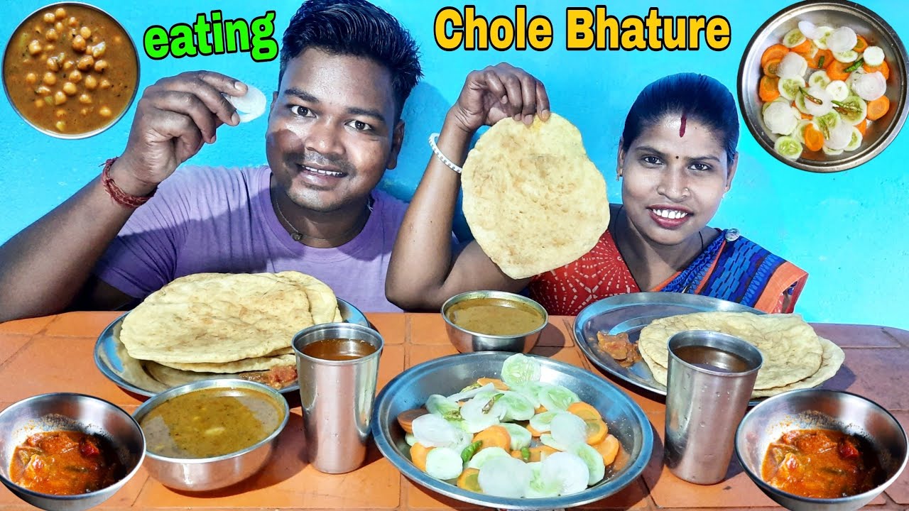 Asmr eating | today chole Bhature eating | mukbang eating | salad 🥗 with chole Bhature eating