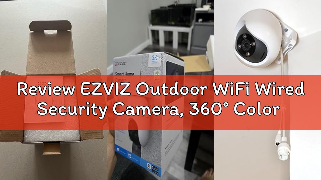 Review EZVIZ Outdoor WiFi Wired Security Camera, 360° Color Night Vision with AI Person Detection, A