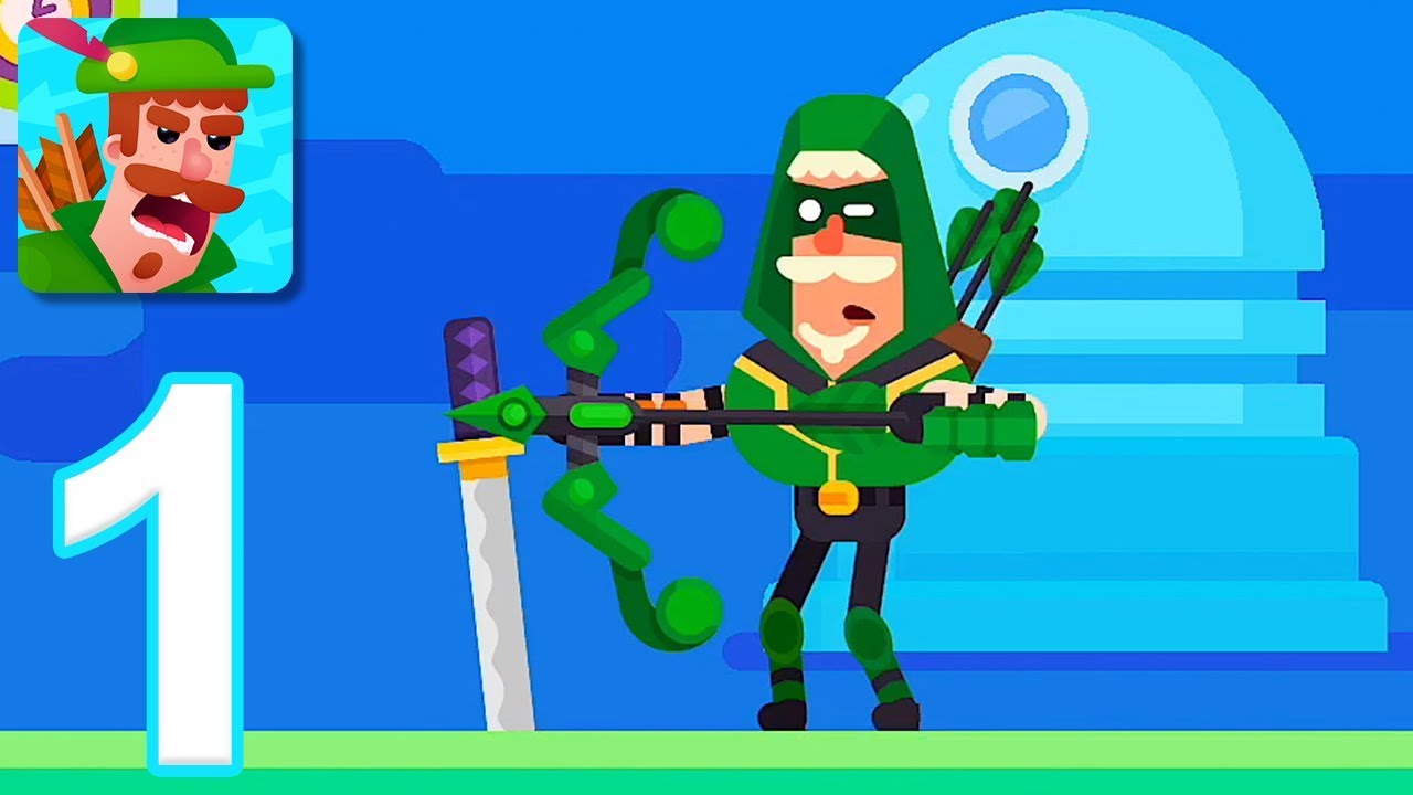 Bowmasters - Gameplay Walkthrough Part 1 - Robin the Quickshooter (iOS, Android)