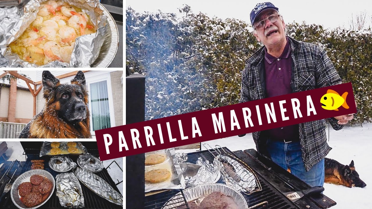 PARRILLA MARINERA ❄️🍤 Un Asado de Pescado y Mariscos a la Parrilla en Canadá...EN LA NIEVE! 🇨🇦🔥