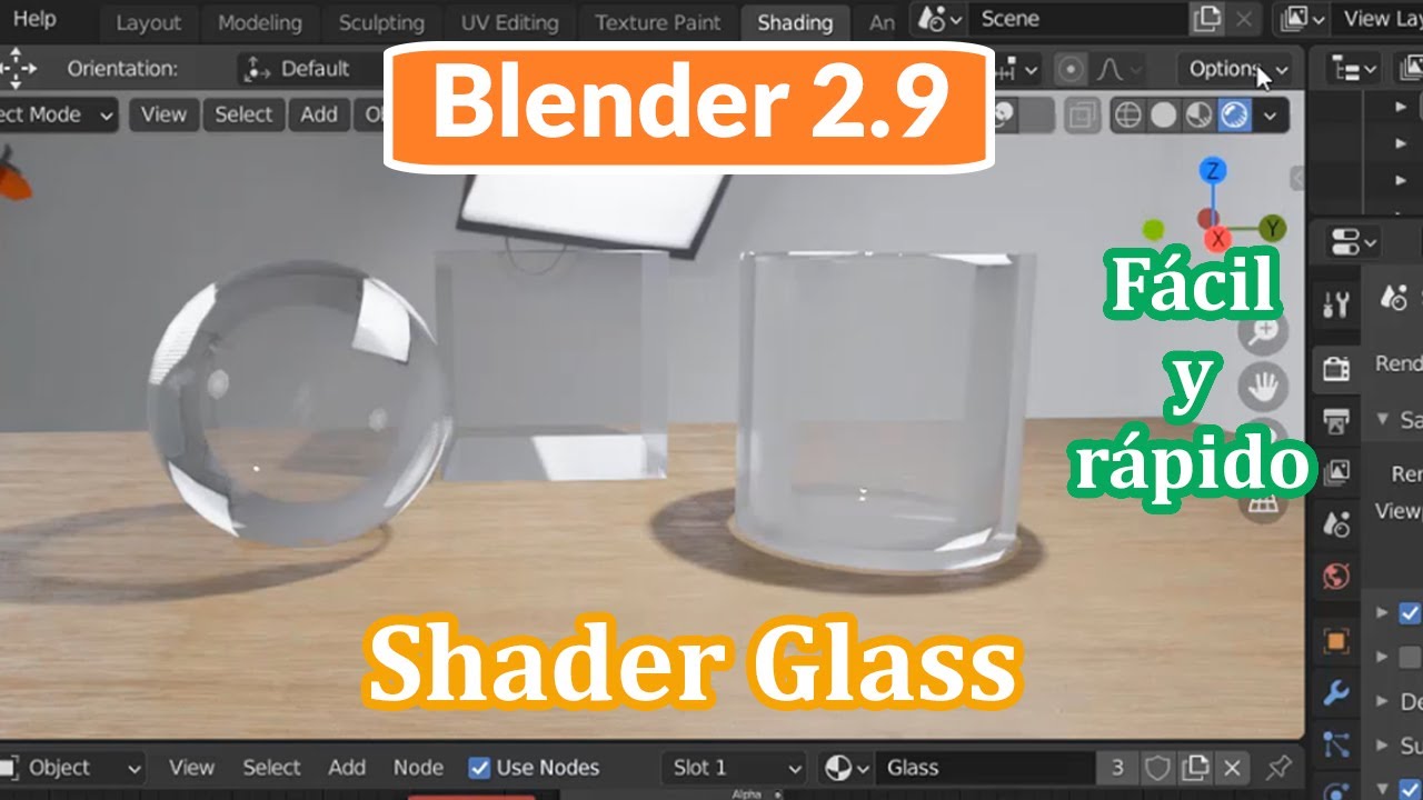 Como crear el Material Cristal en Blender 2.9 - Shader Glass