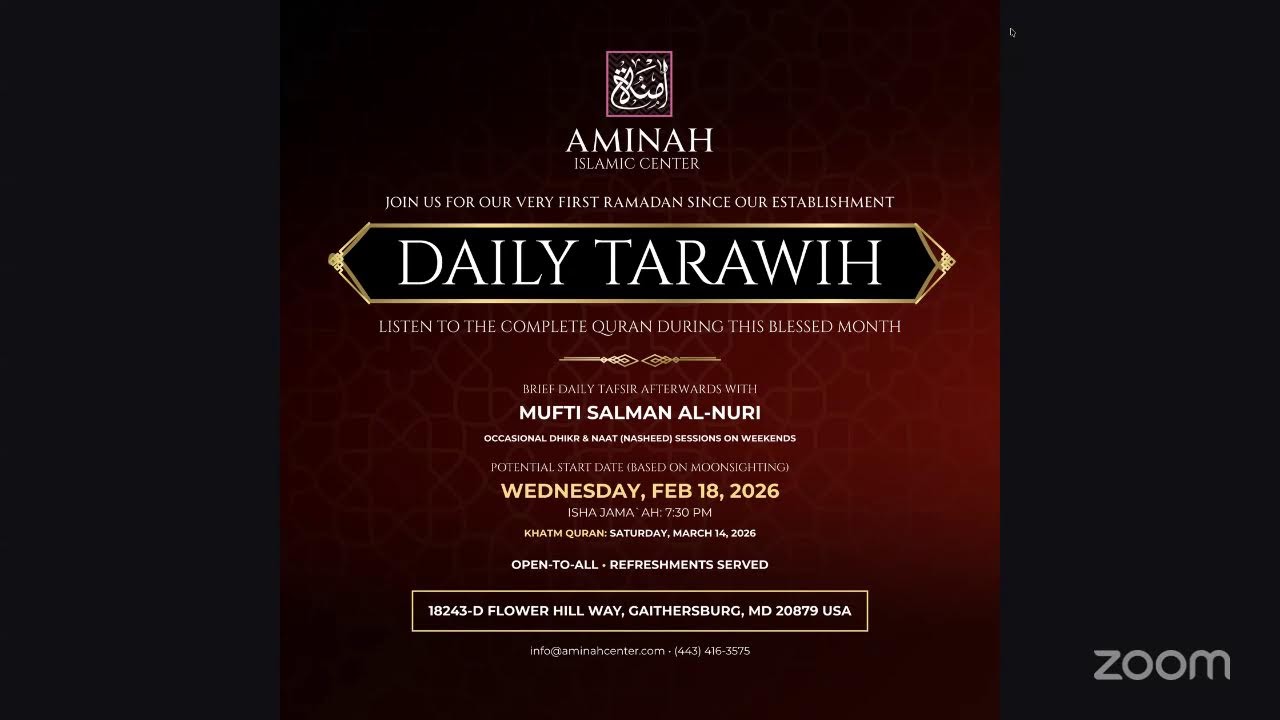 Daily Tafsir with Mufti Salman al-Nuri | Aminah Islamic Center