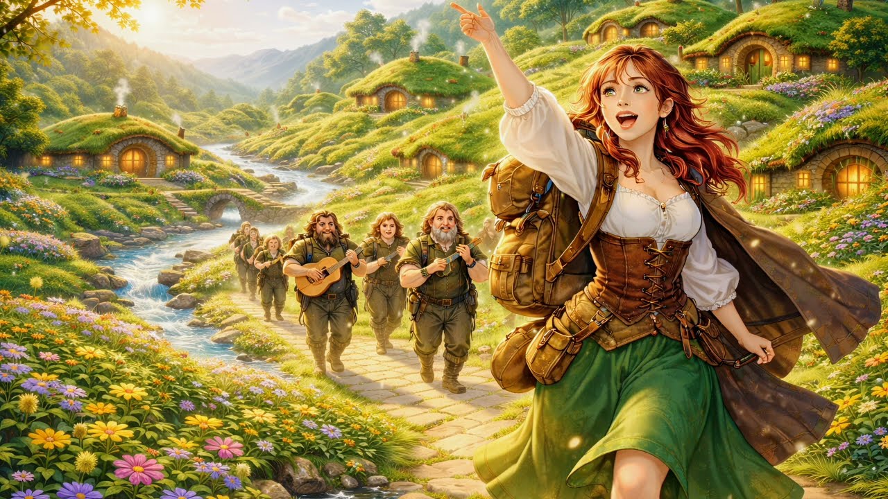 Over the Hill of Green 🌿✨ | Fantasy Adventure Ambience & Folk Journey