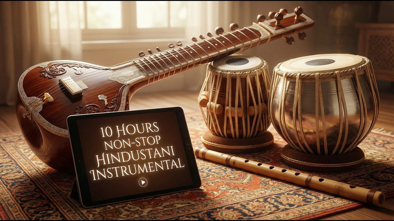 10 Hours Non-Stop HINDUSTANI INSTRUMENTAL | Perfect for Yoga, Study & Relaxation