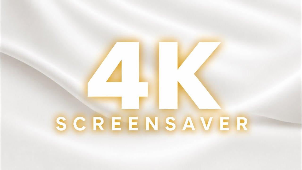 4K TV Screen Saver Loop | White Silent Background (1 Hour)