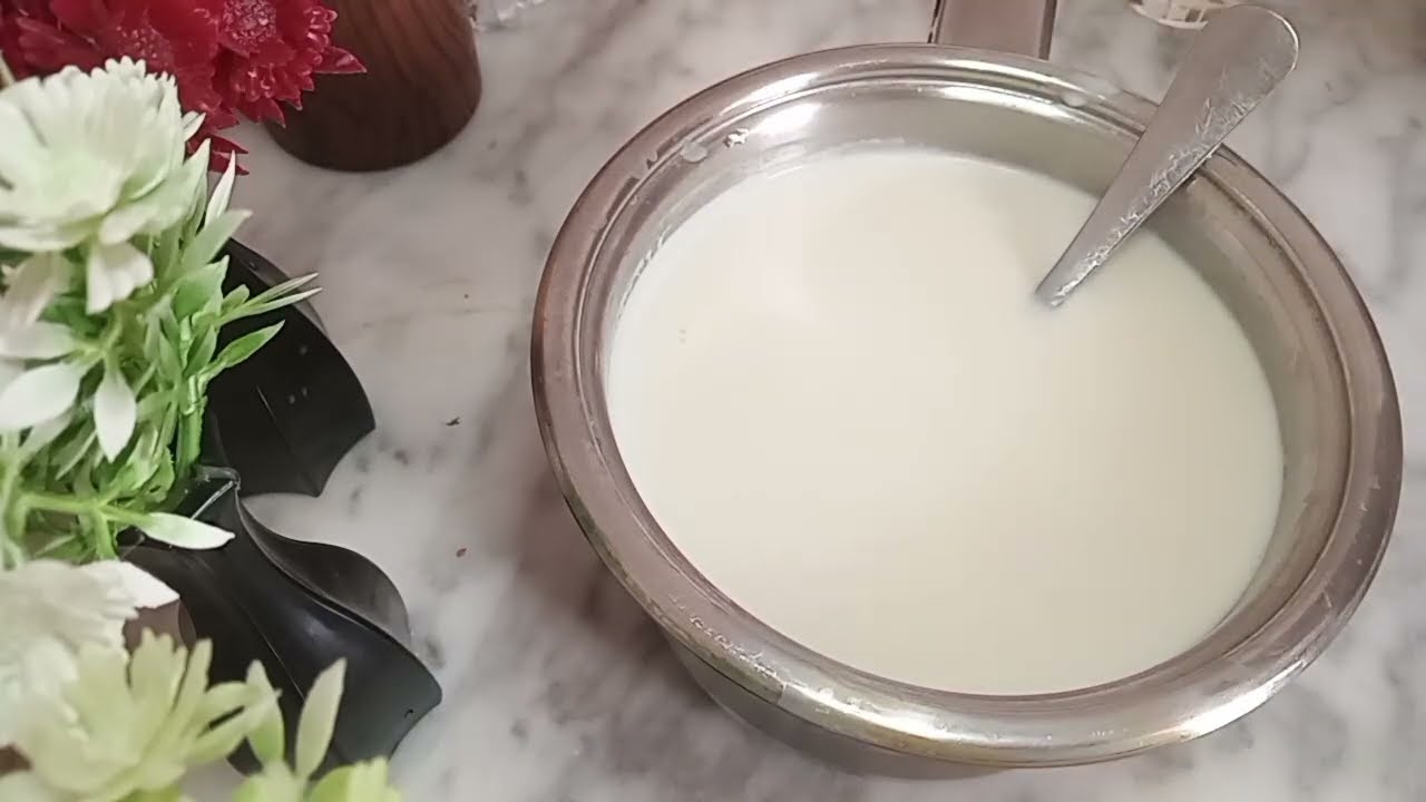 ياغورت منزلي بدون الة بمكونين فقط 🍶 حليب باكوات و كعبة ياغورت متماسك كيما الجاهز  حضريه في رمضان 