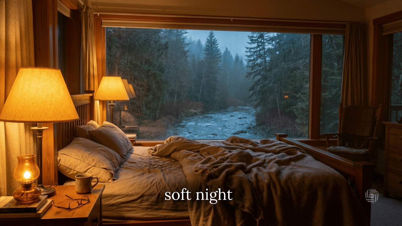 Soft Night In | Cozy Rain Bedroom + Velvet Piano for Deep Sleep | 3h30 Hours