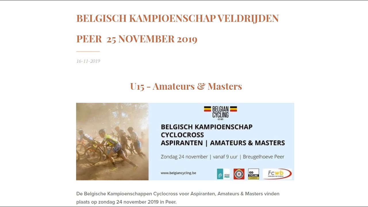 Belgisch kampioenschap cyclocross Peer  Aspiranten 12 jaar ( extended version)