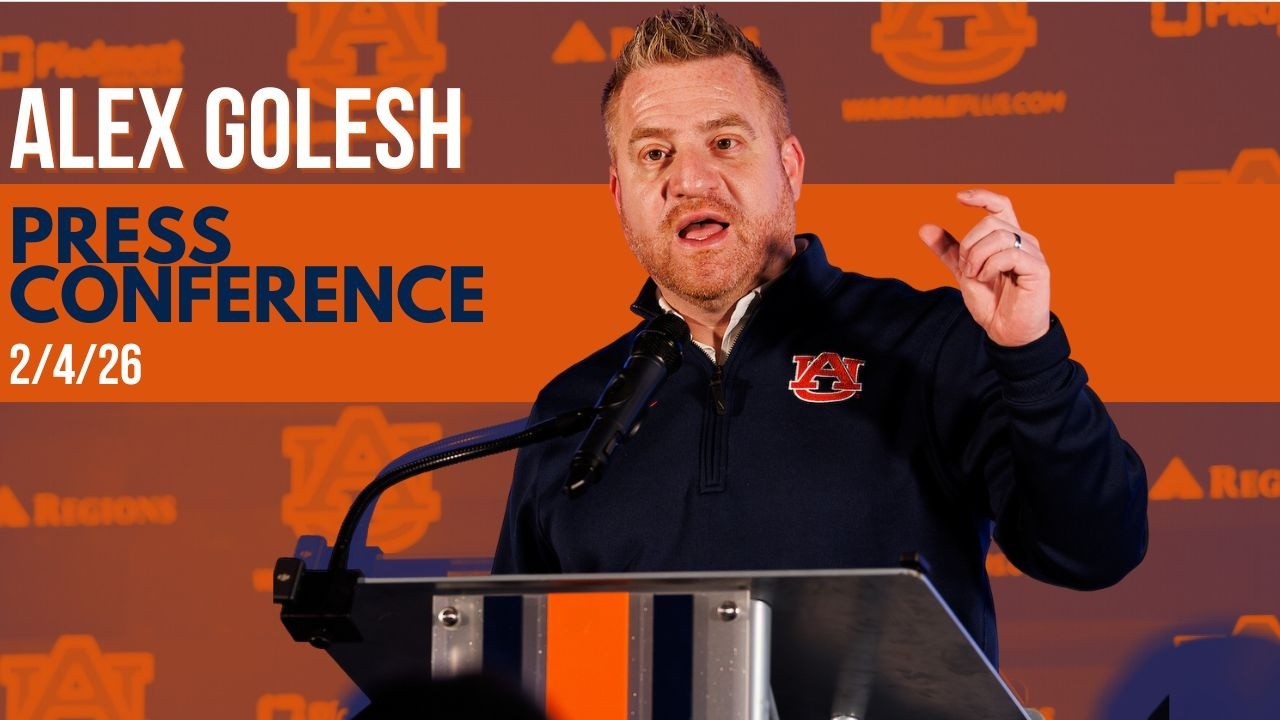 Alex Golesh discsuses the Auburn Football off-season with the media