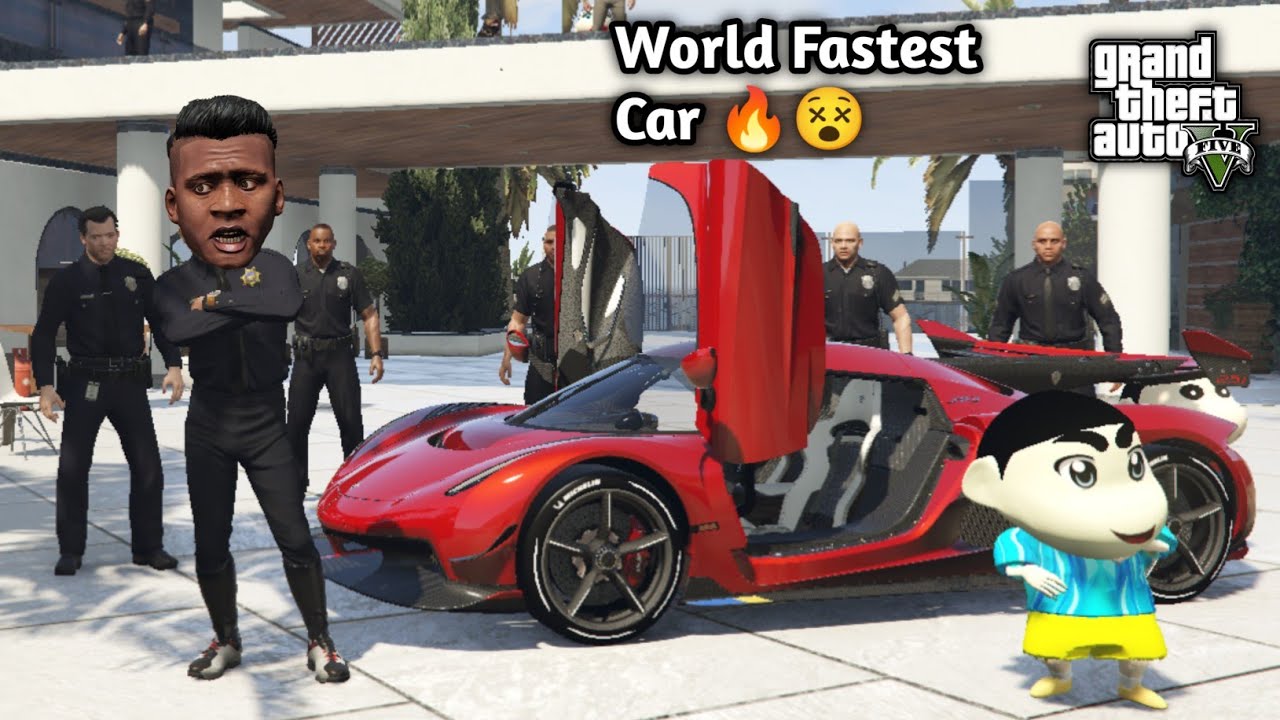 GTA 5: Shinchan Bring Fastest Car In the world😵Fastest more than Bugatti Chiron??Ps Gamester
