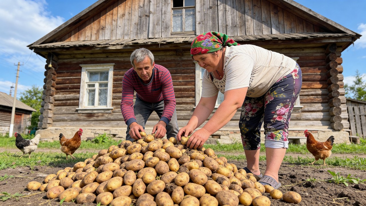 How Live in a Ukrainian Village | Milking the Cow and Feeding Animals