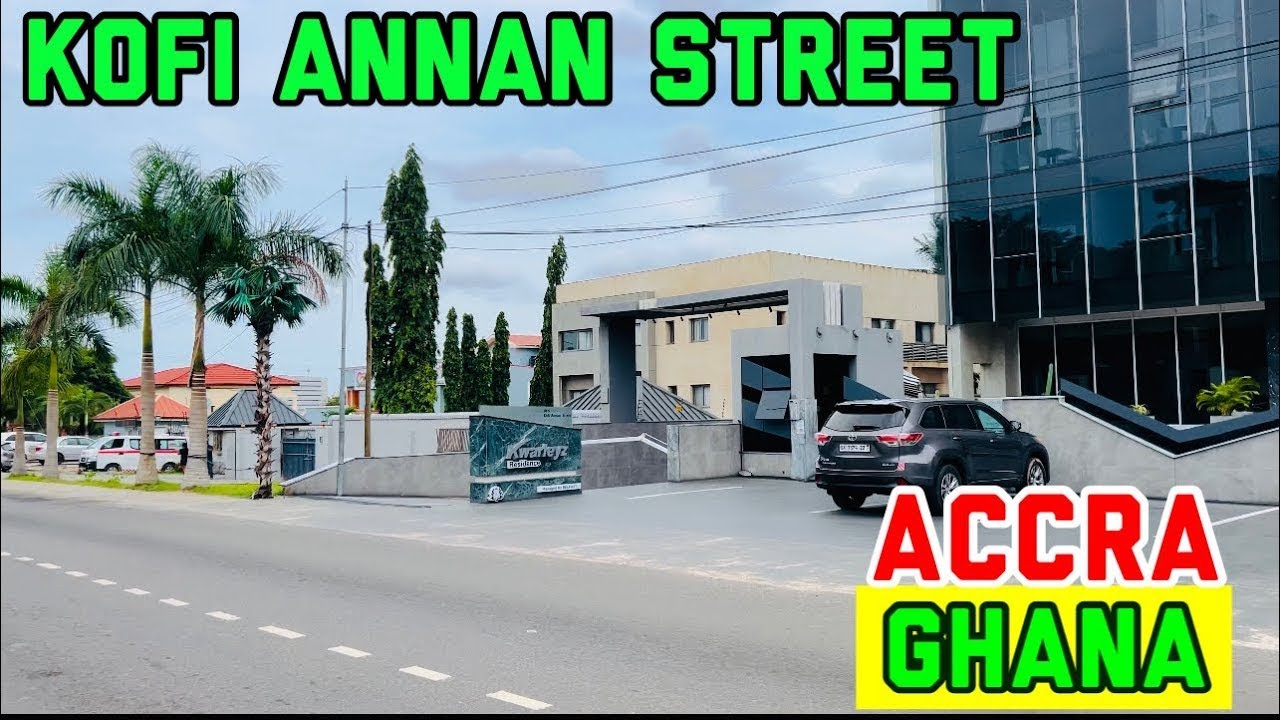 4k AFRICA HAS PROBLEMS but certainly not a bad place, Walking Tour, Kofi Annan Street, Ghana