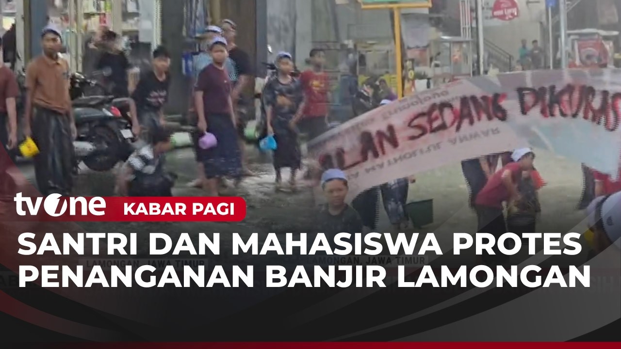 Ratusan Santri di Lamongan Demo Terkait Penanganan Banjir | Kabar Pagi