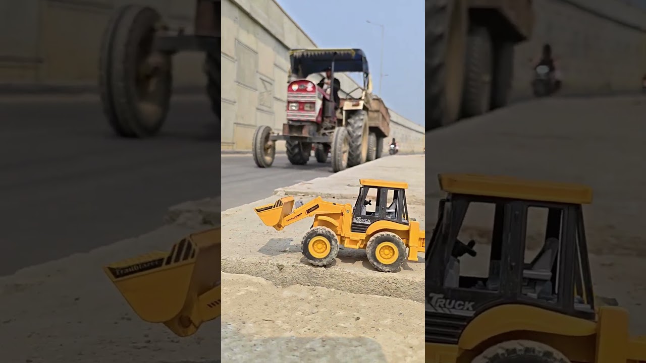 Remote JCB 3dx VS  Swaraj tractor Unboxing and testing and review 😱##tractorlover #youtubeshorts