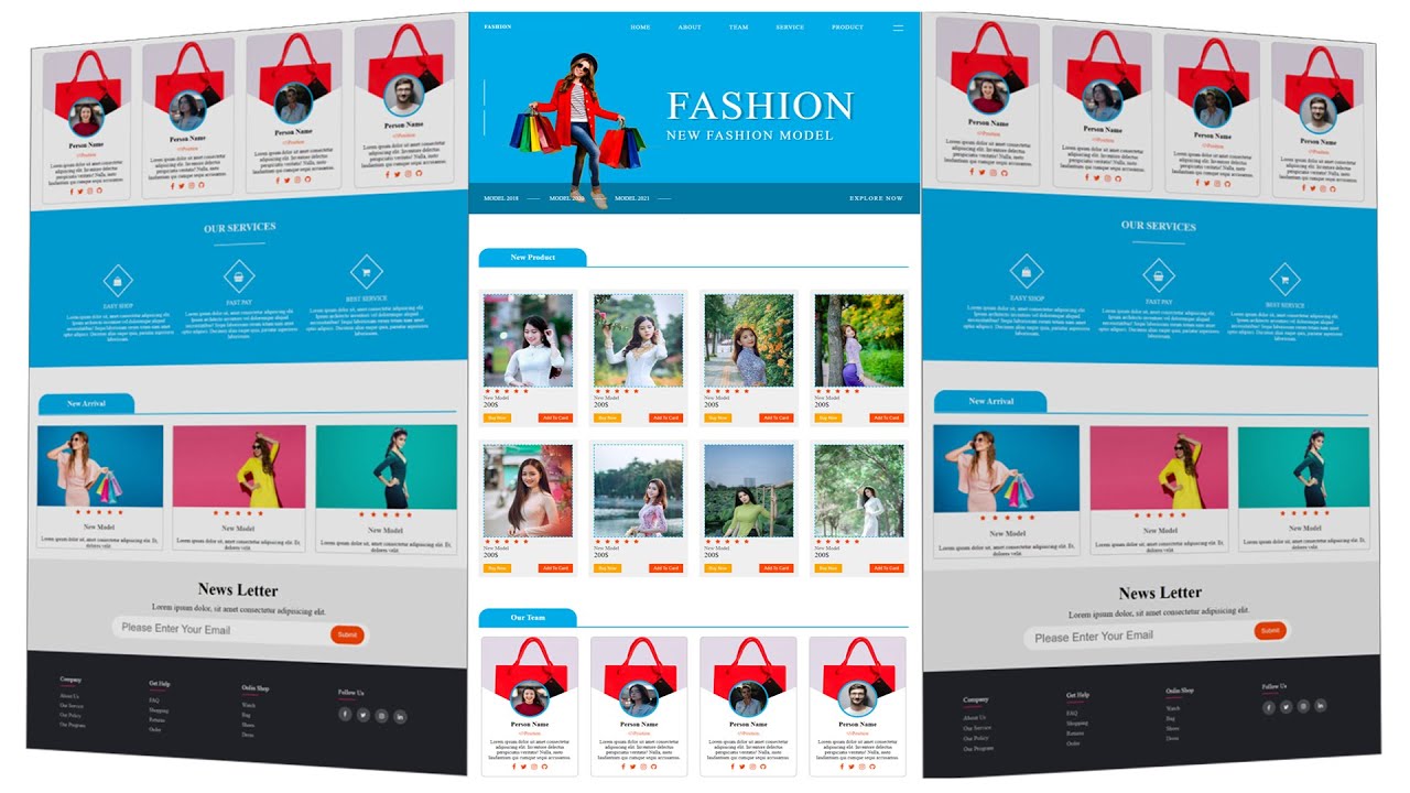 Online Shopping E-commerce Responsive Website Using HTML/CSS