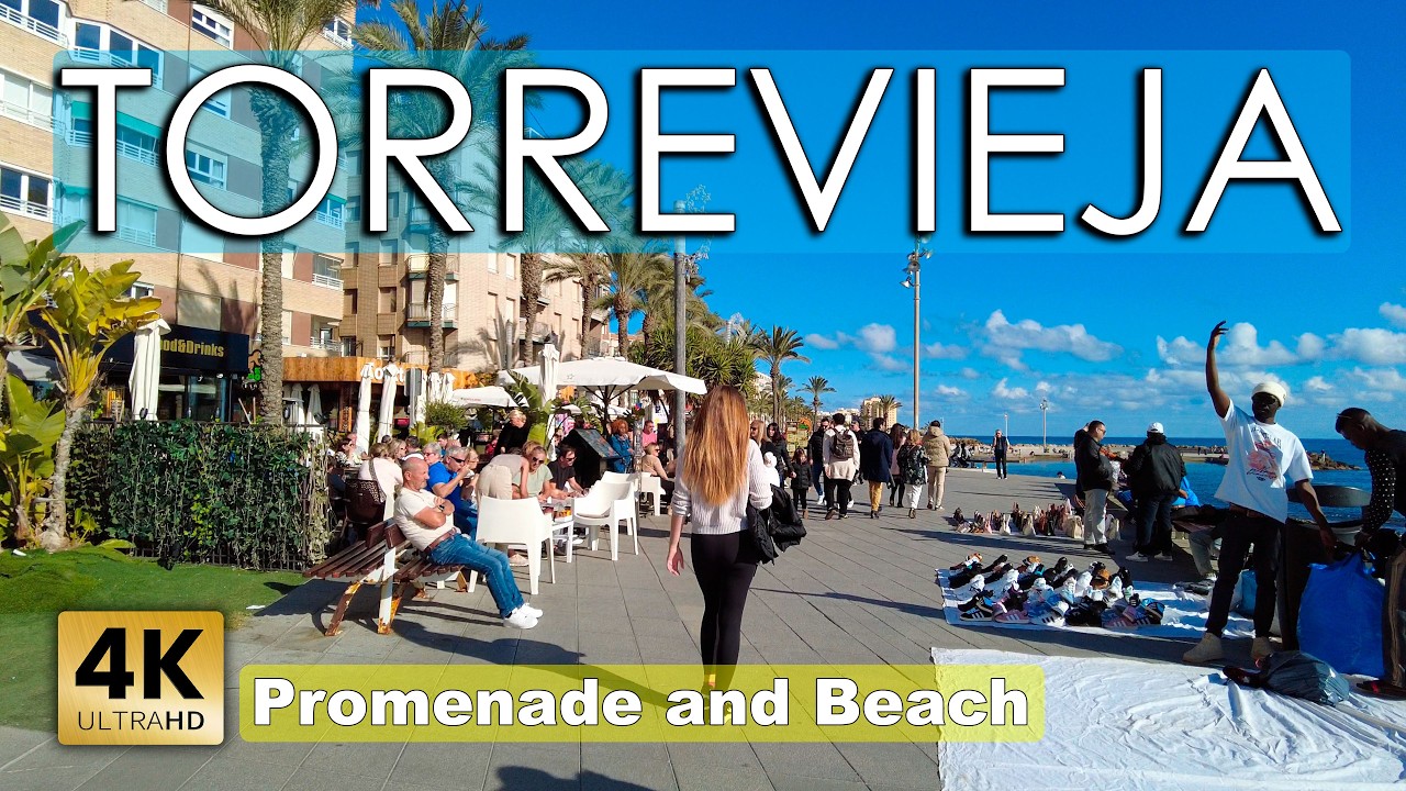 Torrevieja - Promenade, Beach, December 29 - Spain | Costa Blanca - Walking tour [4k 60fps]