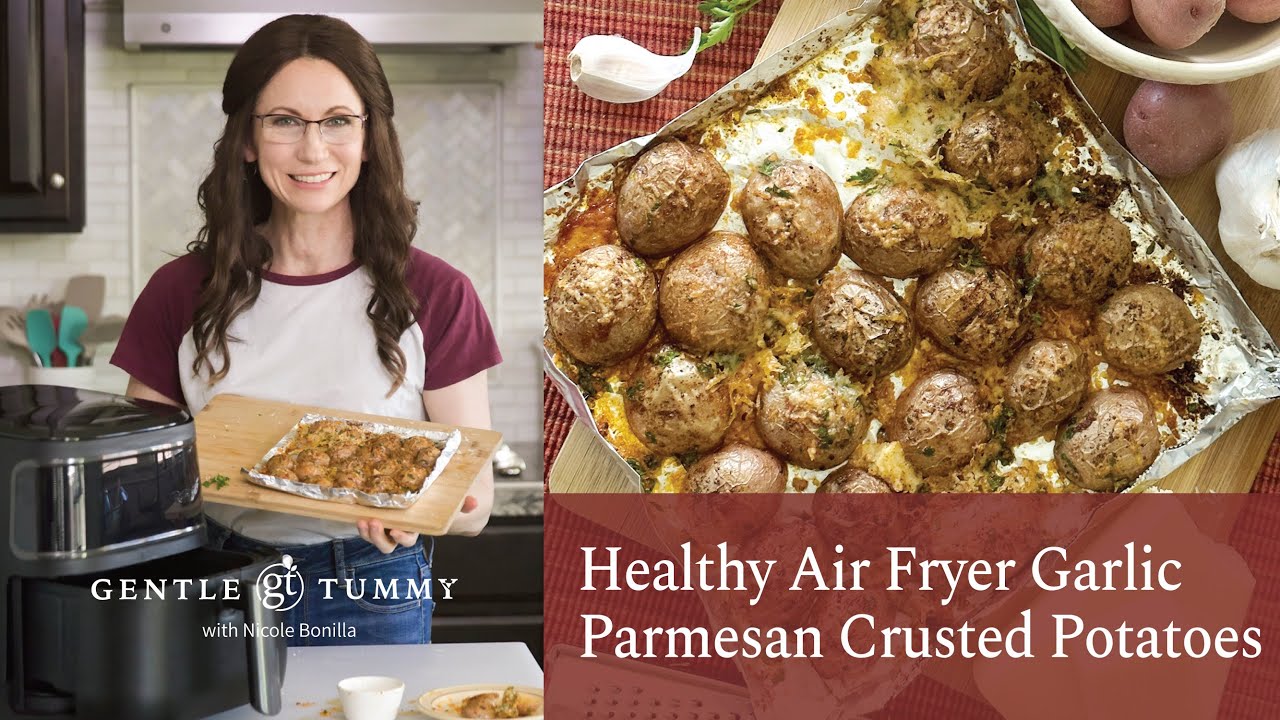 BEST Healthy Air Fryer Garlic Parmesan Crusted Potatoes | BETTER Than French Fries!!