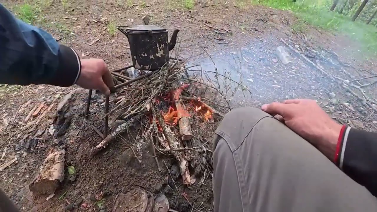 Ночёвка на реке Луга, полное видео похода.