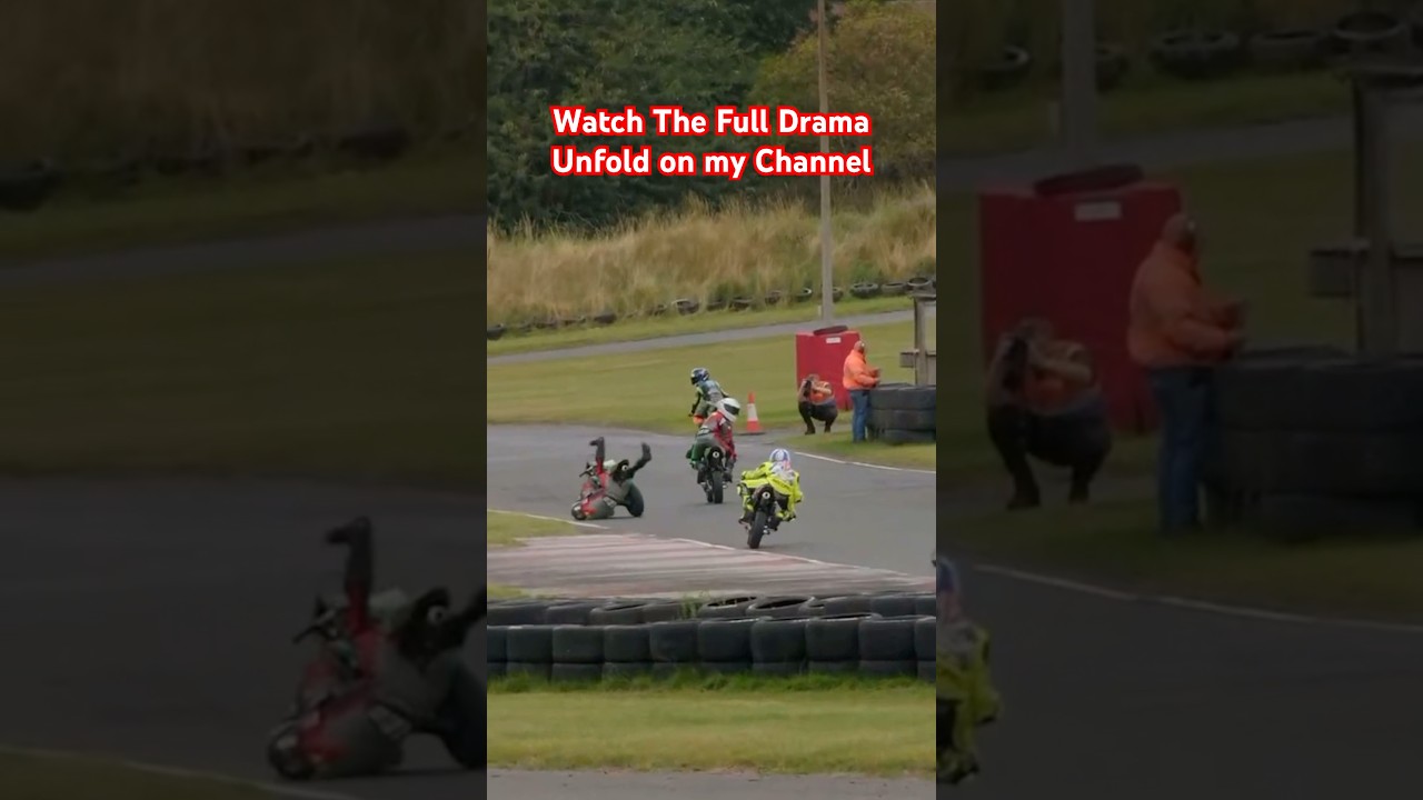 Crazy start to #MiniGP Race unfolds. Full video on my channel #hkc217