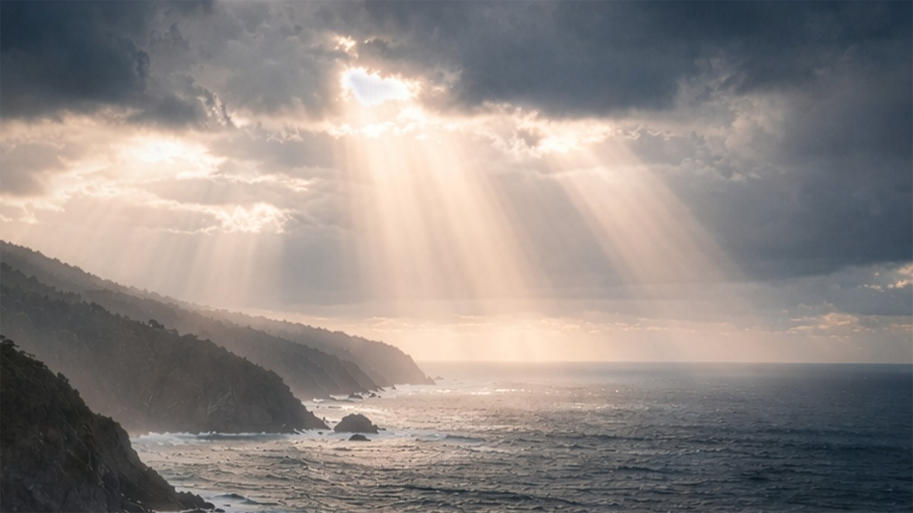 Relaxing Healing Music for Inner Peace & Reflection | Light Through the Storm (Big Sur Coastline)