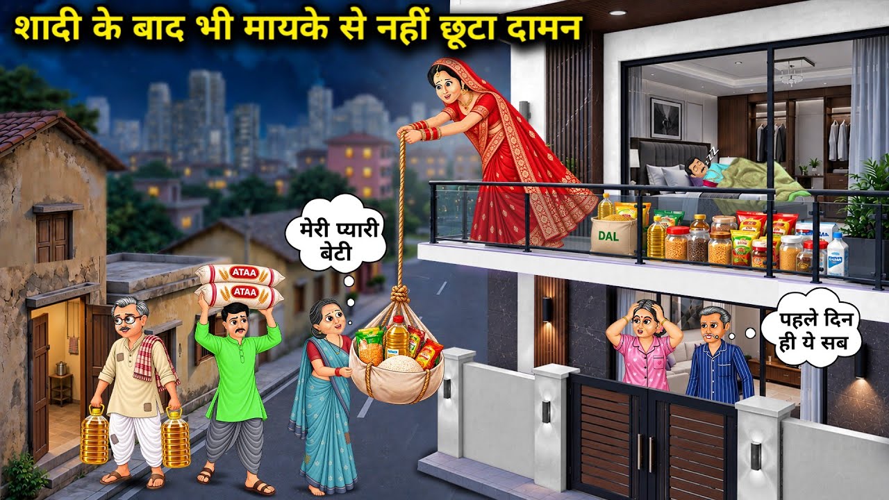 शादी के बाद भी मायके से नहीं छूटा दामन || Cartoon Videos || Even after marriage, she did not leave h