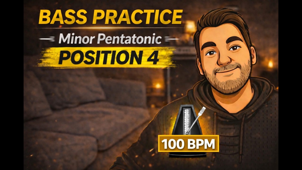 Bass Practice – Minor Pentatonic Position 4 (100 BPM)