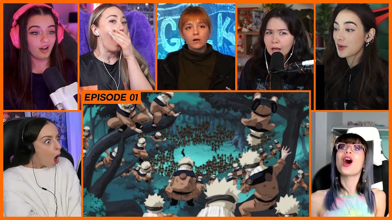 [GIRLS REACT] Naruto Learns Shadow Clone Technique | Naruto Ep 1 Girl Reaction Mashup