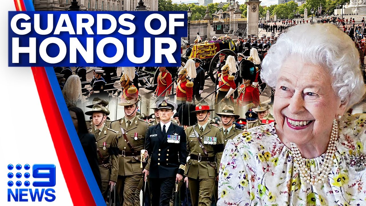 Commonwealth Armed Forces lead Queen’s coffin to final resting place | 9 News Australia