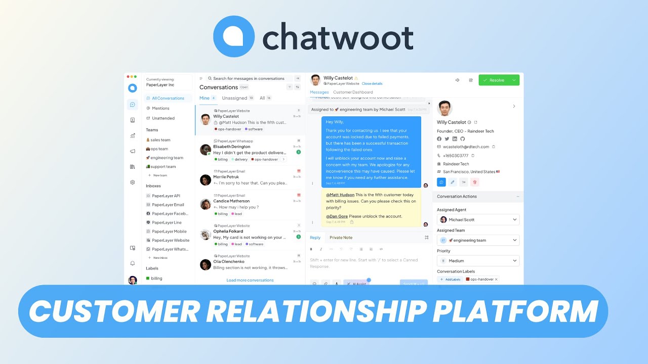 Chatwoot: бесплатная платформа центра поддержки с открытым исходным кодом