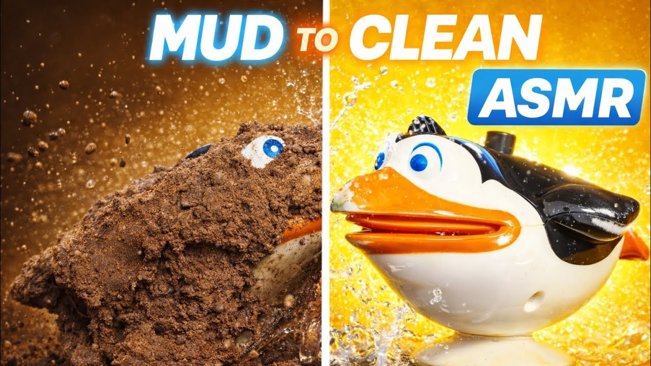 👉 Dirty Penguin Toy 😱 → Satisfying Clean Transformation! (ASMR)