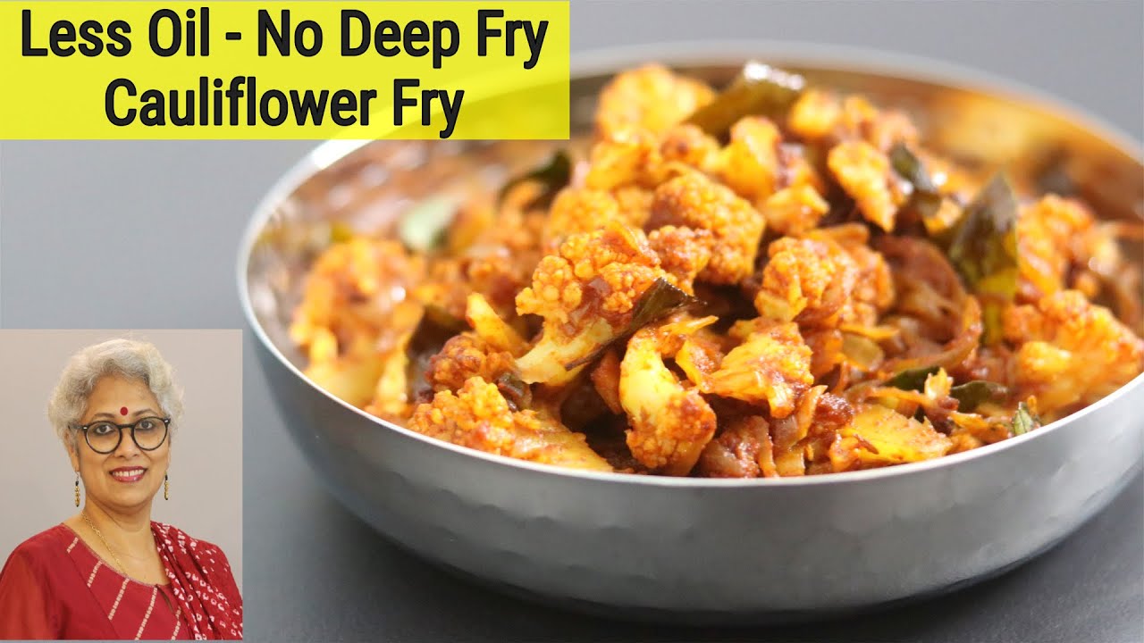 Cauliflower Fry - Gobi Fry Recipe - (Less Oil - No Tomato) - Onion Gobi Roast