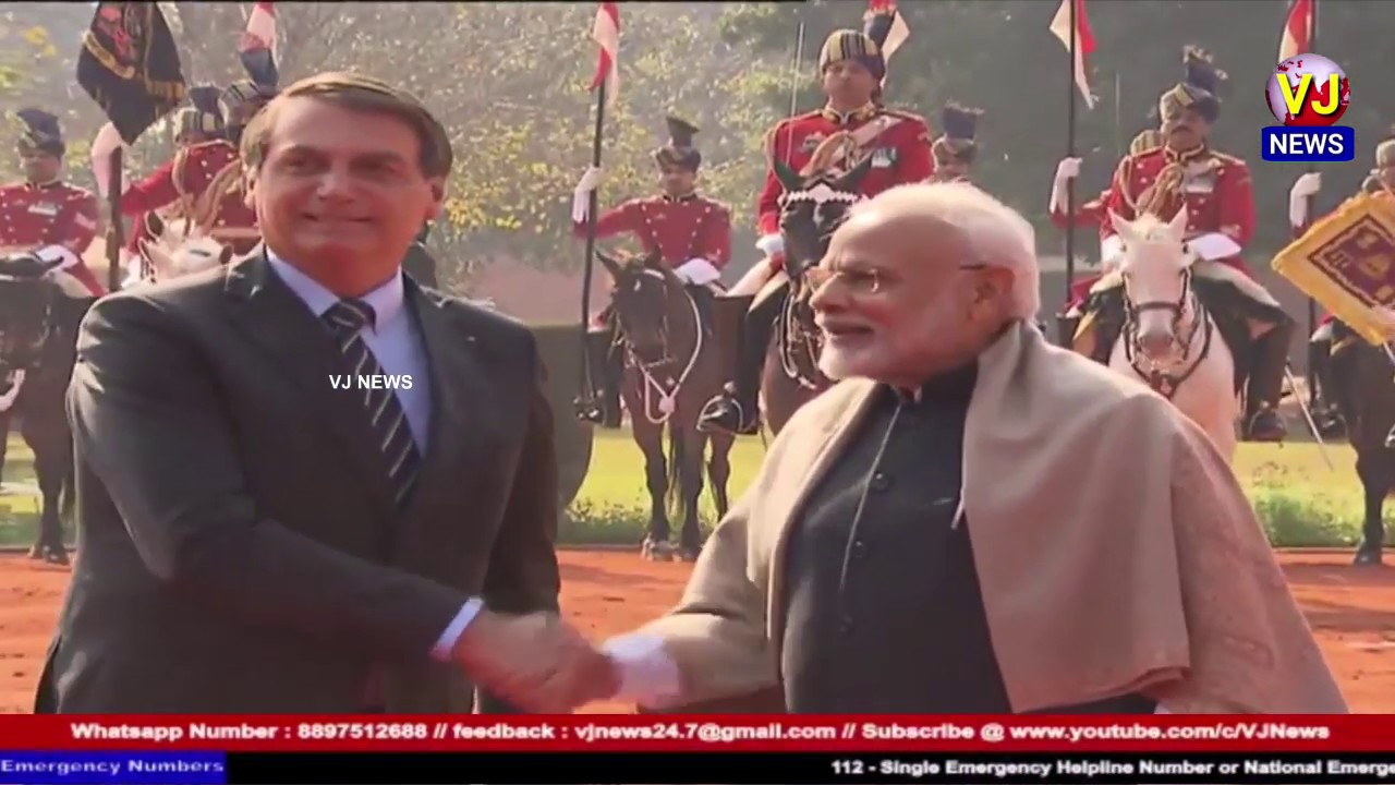 President Kovind, PM Modi welcomes Brazil President Jair Bsonaro at Rastrapathi Bhavan
