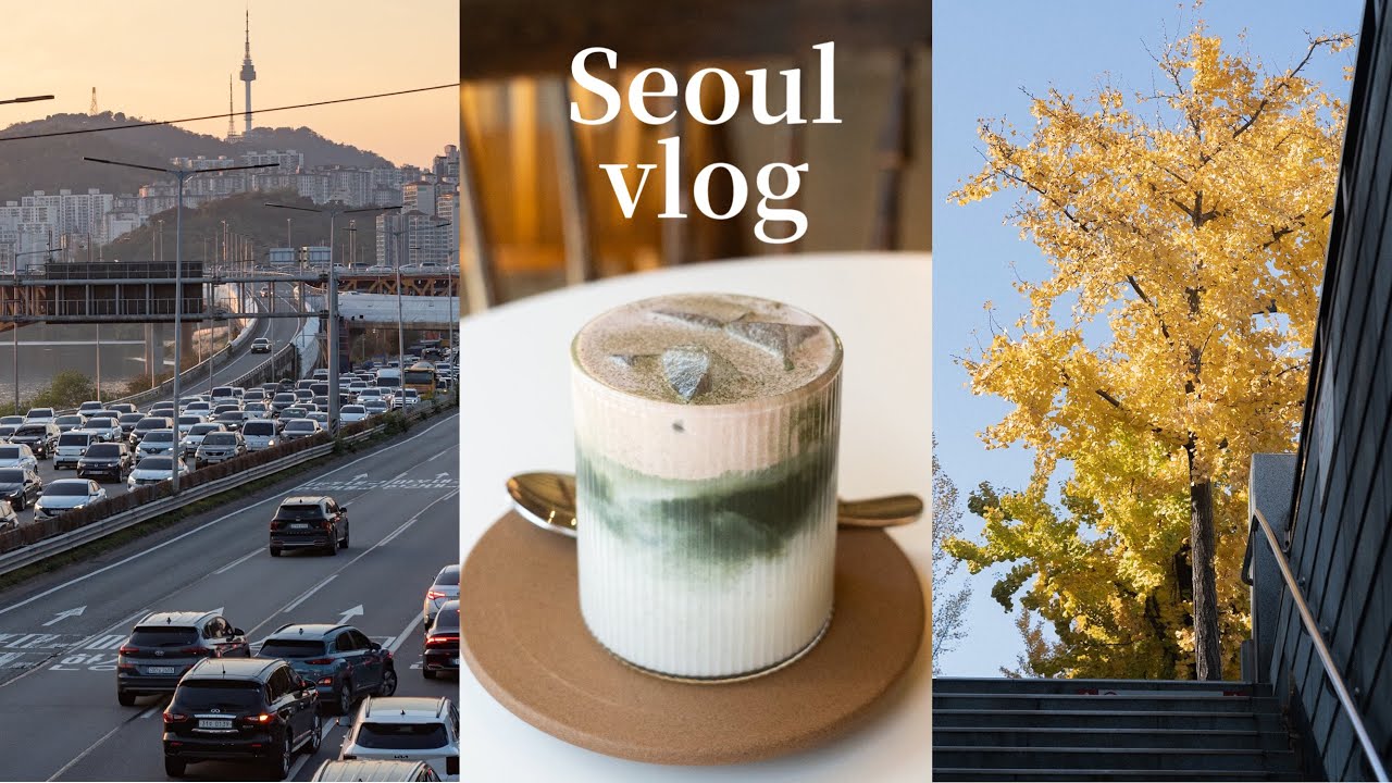seoul vlog 秋の韓国一人旅 ep.3 / よもぎラテとカントンマンドゥ/ 友達とランチ/ 南山タワー周辺散策 / 夕暮れ漢江